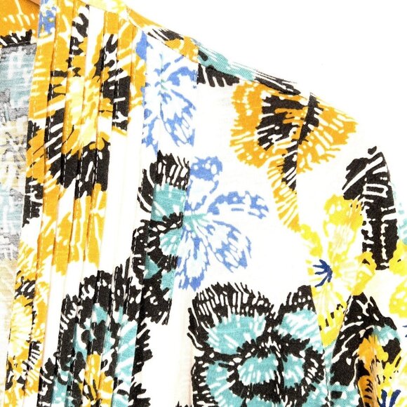 LOGO by Lori Goldstein Marble Dye Cotton Modal Cardigan Floral‎ M A305456 - Picture 4 of 8